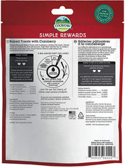 Close-up of Oxbow Cranberry Simple Rewards treats highlighting oven-baked flavor