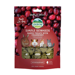 Oxbow Simple Rewards baked cranberry treats bag for rabbits and guinea pigs