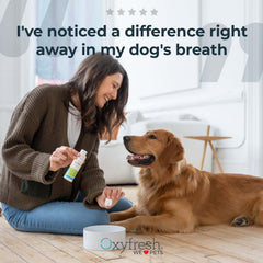 Oxyfresh finger toothbrushes enabling gentle, pet-friendly brushing.