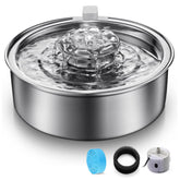 OYES cat water fountain with stainless steel body for reliable hydration.