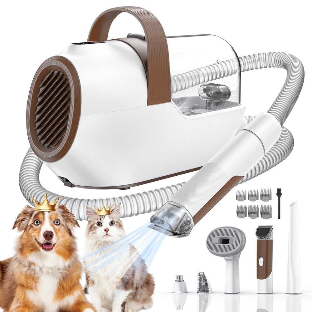 Ozumek dog grooming vacuum front view shows strong suction for efficient grooming.
