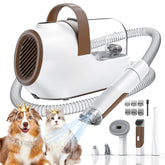 Ozumek dog grooming vacuum front view shows strong suction for efficient grooming.