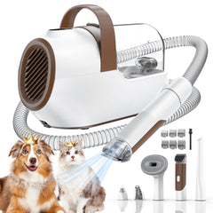 Ozumek dog grooming vacuum front view shows strong suction for efficient grooming.