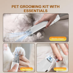 Ozumek grooming brush metal pins closeup highlights gentle detangling for sensitive skin.