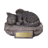 Pacific Giftware pet memorial angel cat urn pillow—beautiful tribute for lasting remembrance.