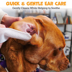 Pack Approved finger ear wipes on finger demonstrates precise cleaning for sensitive ears.