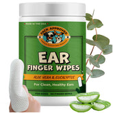 Pack Approved finger ear wipes packaging shows easy grab-and-go ear care for dogs.
