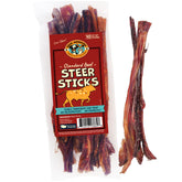 Pack Approved steer pizzle stick closeup showing natural beef texture for safe chewing