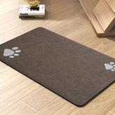 PADOOR pet feeding mat absorbent brown 17x28 captures spills for cleaner floors.