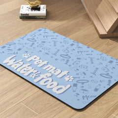 PADOOR pet feeding mat absorbent closeup demonstrates moisture control for messy drinkers.