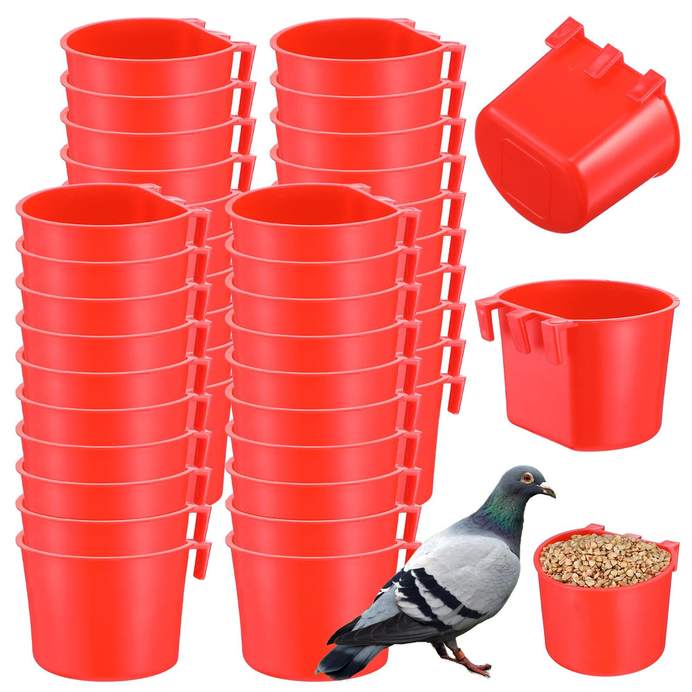 Pafeooui 40pc cage cups for bird feeders provide organized feeding in aviaries.