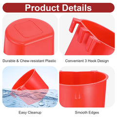 Pafeooui durable non-toxic plastic waterer keeps water within reach.