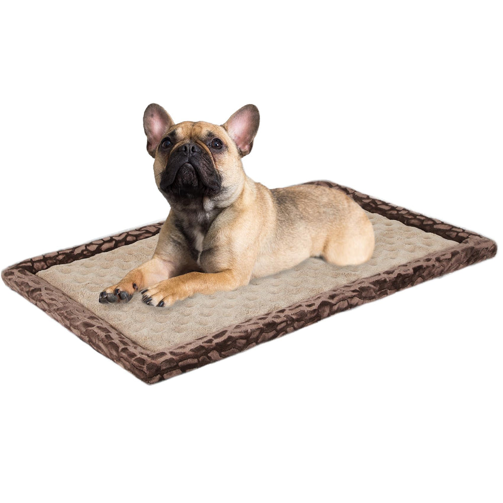 PAGGED 30-inch dog crate pad side view with anti-slip base and memory foam support.