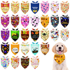 Pai Sence 30-pcs Halloween dog bandanas pack ready for festive pet photos