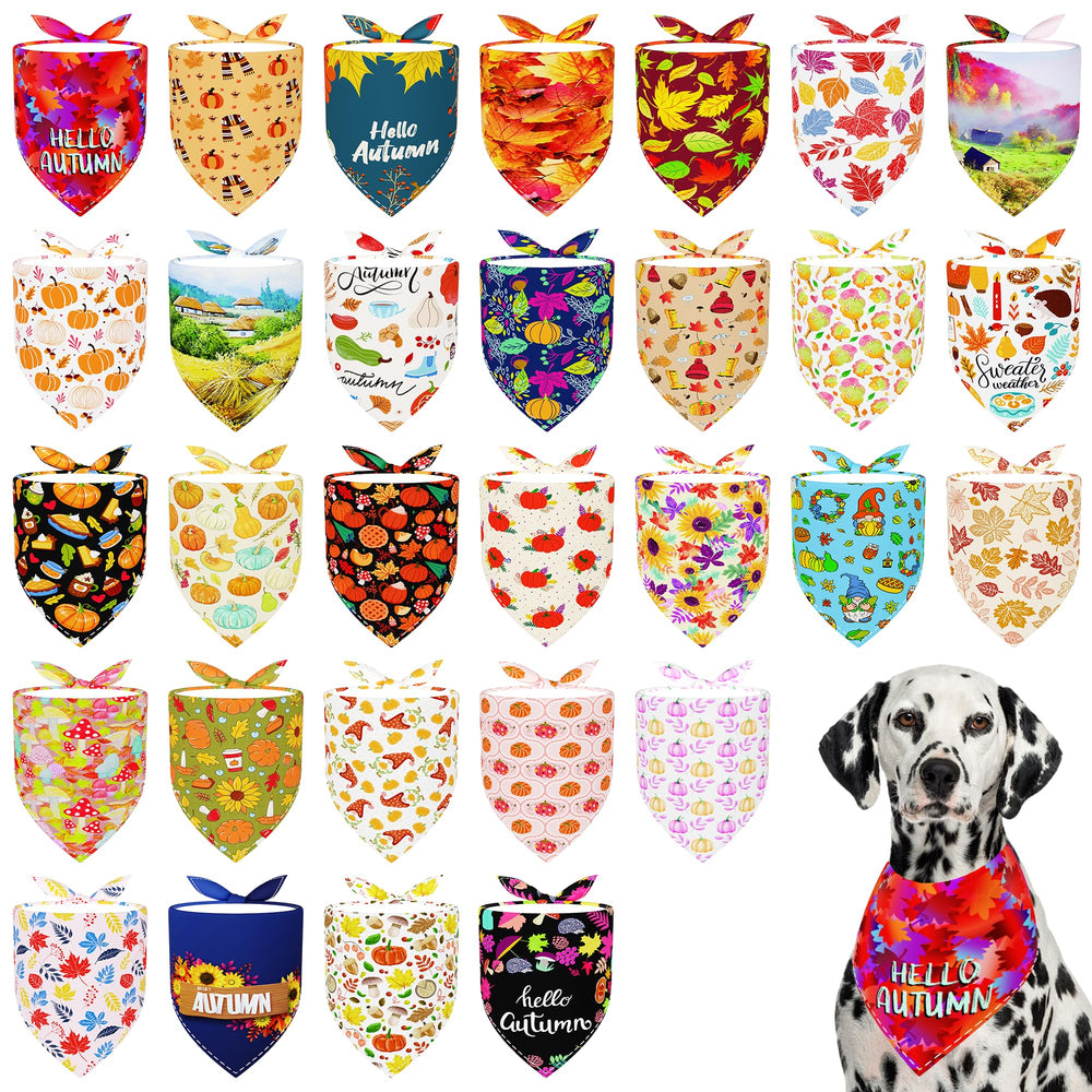 Pai Sence fall dog bandana 33x24 inch XL edge fits large dogs comfortably.