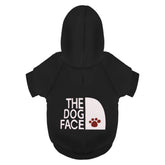 Paiaite Black Chihuahua Hoodie with dog-face print keeps small dogs warm on walks.