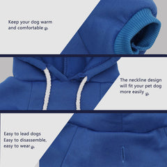Paiaite blue Chihuahua hoodie on puppy demonstrates easy-on and cozy outer layer.