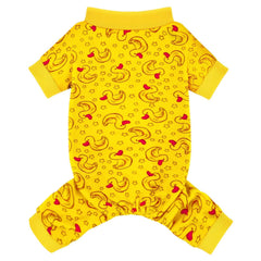 Paiaite Dog Pajamas Onesie on model for snug comfort across sizes