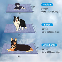 PAIGTEK foldable, portable dog mat ready for car trips and travel.