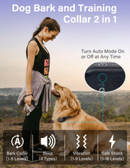 PaiPaitek bark collar auto-mode close-up for hands-free barking prevention