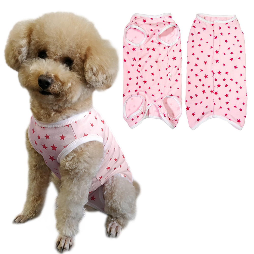 Paipeper dog recovery suit back view offers secure coverage for post-surgery healing.