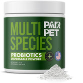 Pair Pet probiotics dispersible powder bottle supports easy daily digestive health for all species.