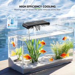 PAIZOO aquarium chiller fan LCD display clearly reads current tank temperature at a glance