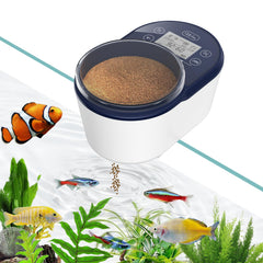 PAIZOO Automatic Fish Feeder LCD Display showcases precise, customizable feeding for small fish.