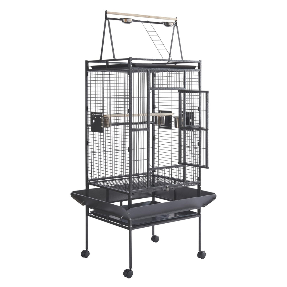 Panana wide-flight bird cage with 69-inch height on rolling stand for spacious parrots