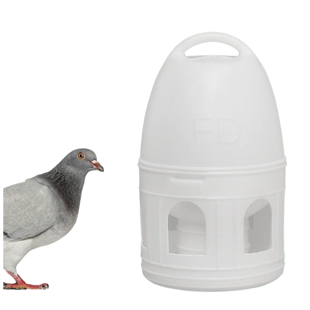 Panchitalk bird water drinker side view highlighting durable 5L capacity for pigeons' water supply.