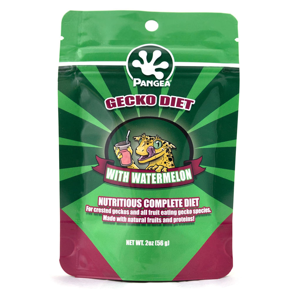 Pangea Gecko Diet con sandía: alimento completo con fruta real que estimula el consumo.