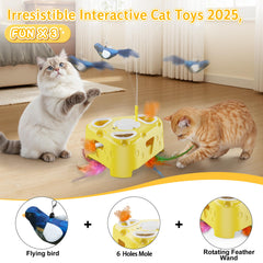 PANRIO 6-hole mole cat toy shown, perfect for precision pouncing and hunting.