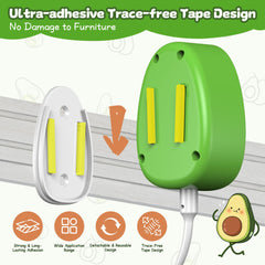 PANRIO adhesive back demonstrates easy, non-trace mounting on smooth surfaces.