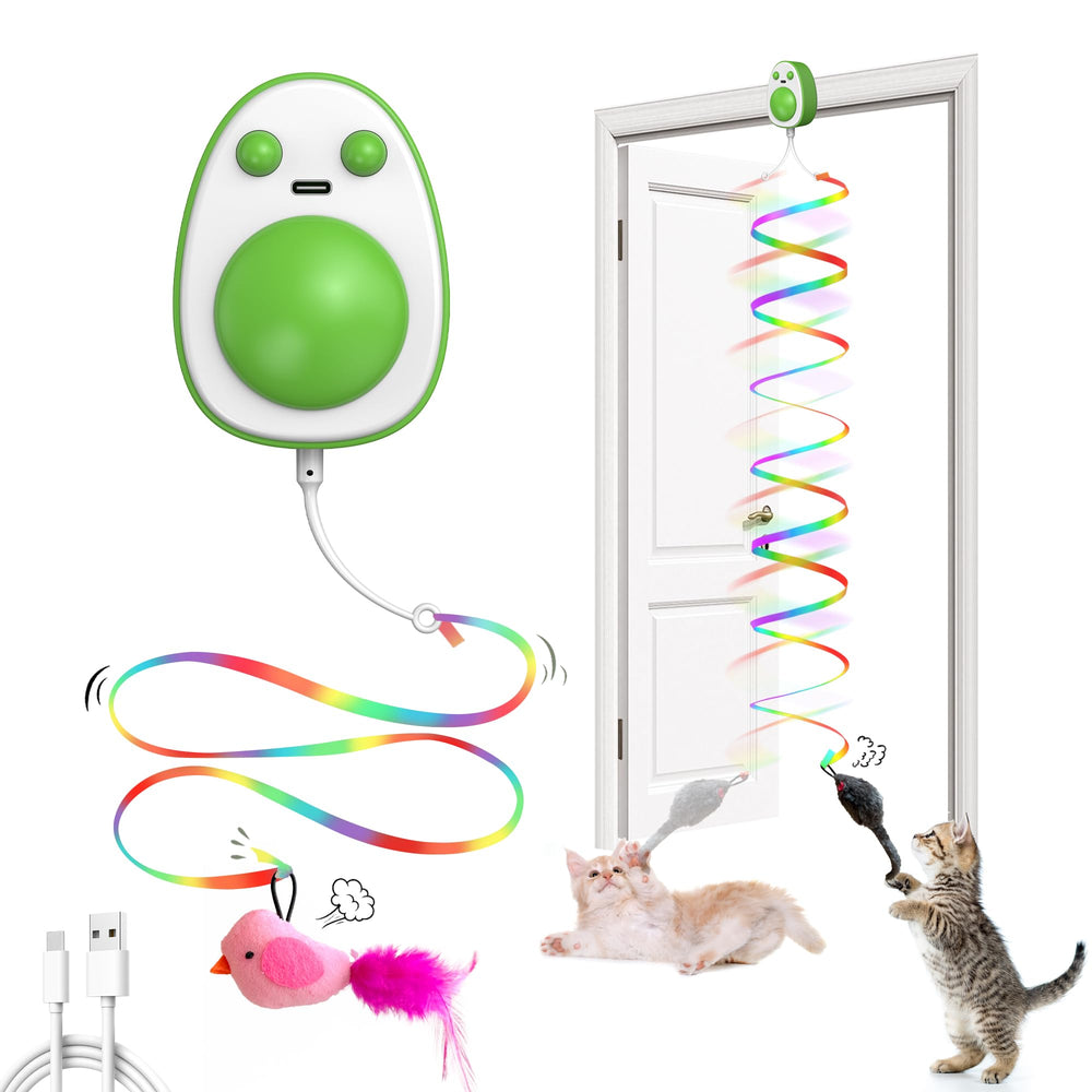 PANRIO Automatic Hanging Door Cat Toy bird in flight stimulates cats' chasing instincts and mental engagement.