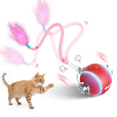 PANRIO bola móvil interactiva para gatos en interiores, juego silencioso y estimulante