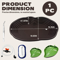 Pansente leaf-shaped feeding tray enhances natural feeding behavior.
