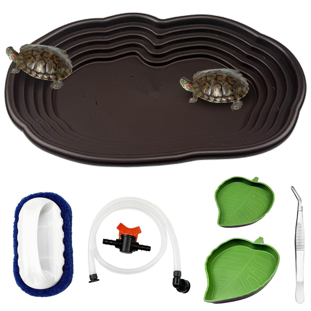 Pansente turtle water dish with ramp for safe entry and easy hydration.
