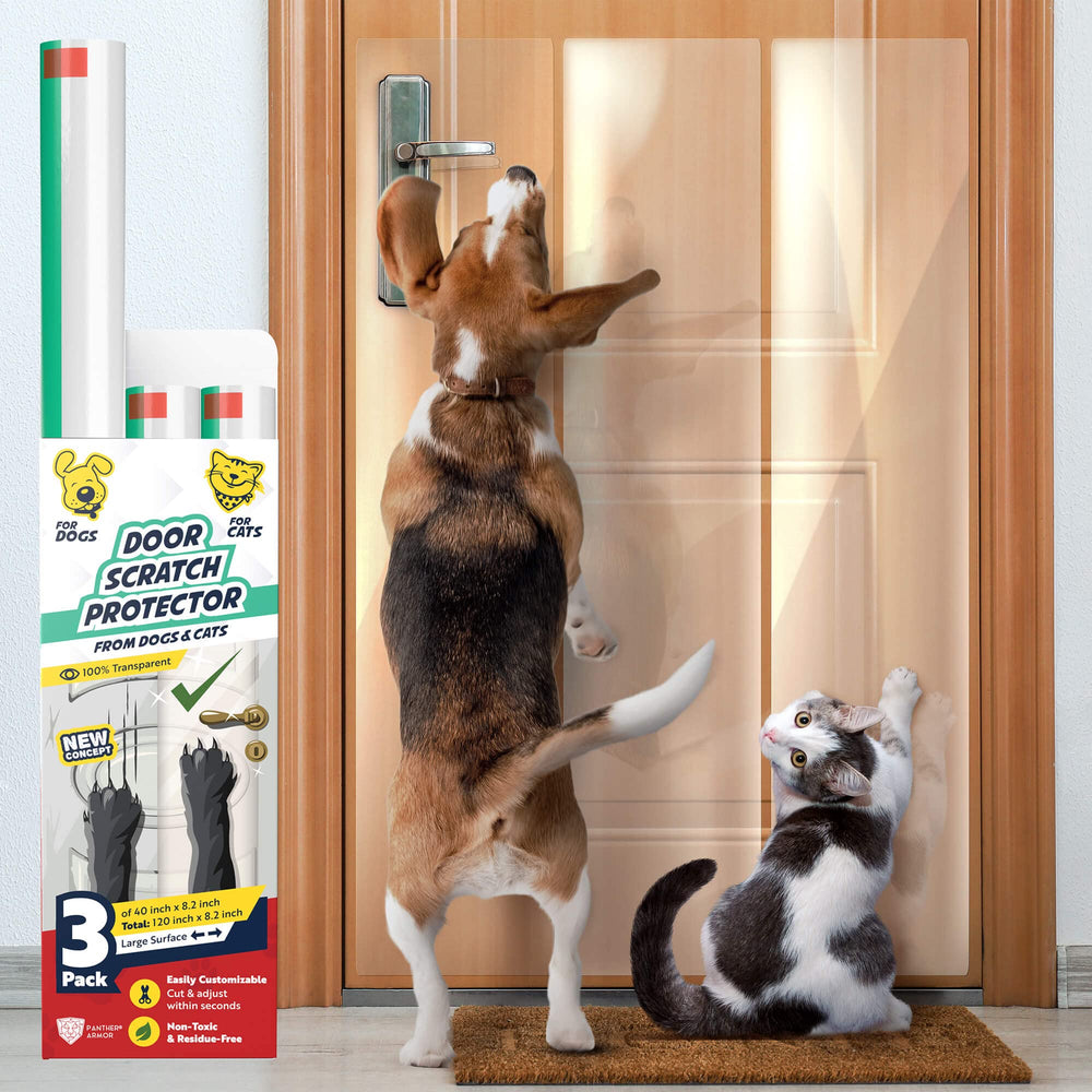 Panther Armor door protector roll setup shows discreet scratch defense for entryways