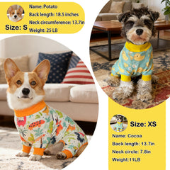 PAPIAMEN Funny Duck Dog Pajamas back view with snug cuffs and ready-to-wear design.