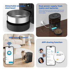 PAPIFEED feeder with 2.4G wifi connectivity for remote feeding setup.