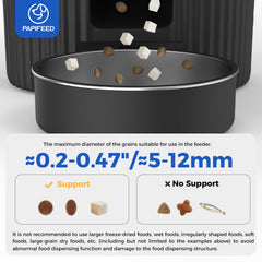 PAPIFEED automatic cat feeder compact design fits small spaces.