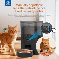 PAPIFEED water fountain closeup bowl shows easy refill access