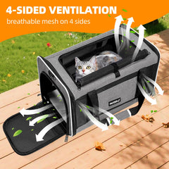 PAPZER cat carrier side-panel access supports secure car travel