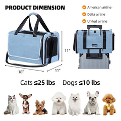 PAPZER Delta-approved TSA pet crate blue for compliant airline transport