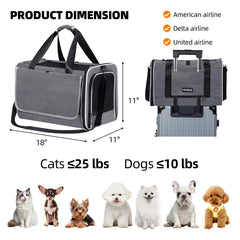 Papzer cat carrier privacy curtain rolled down for calmer rides.