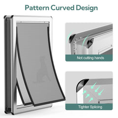 Parab House dog door dimensions guide helps ensure proper fit.