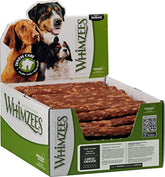 Paragon Whimzees Veggie Sausage dental treat closeup - texture supports plaque removal for 40-60 lb dogs