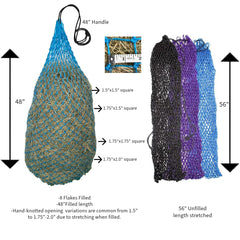 Paris Tack 2-pack hay nets 56-inch black ready for stall use and reduced waste.