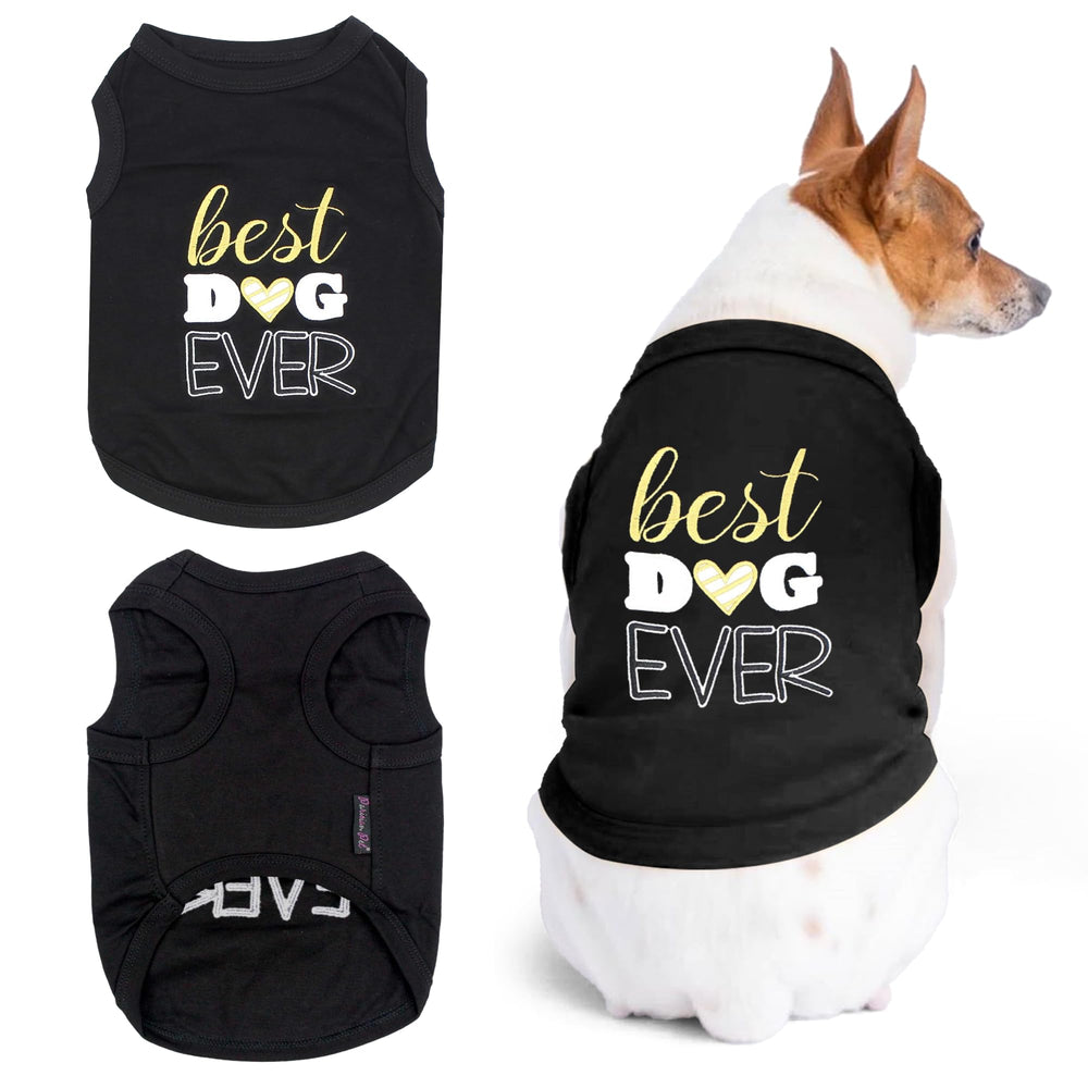 Parisian Pet best dog ever embroidered t-shirt on a dog for stylish everyday wear