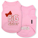 Parisian Pet Big Sister T-Shirt front view in pink, breathable comfort for pets